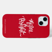 と明メリーるいタイポグラフィスクリプト赤 Case-Mate iPhoneケース (裏面 (横))
