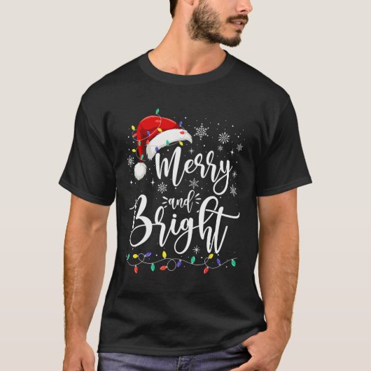 と明メリーるいライトレッドサンタハットクリスマスファミリー Tシャツ (正面)