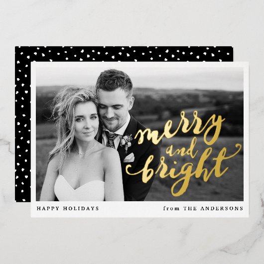 と明メリーるい写真金ゴールド 箔シーズンカード (正面/裏面)