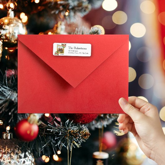 と明メリーるい水色のフローラフォトアドレス ラベル