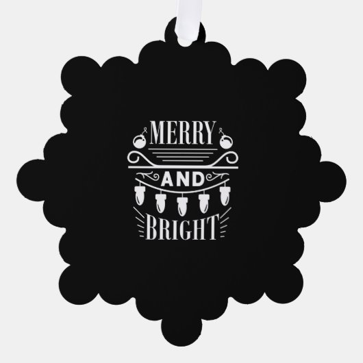 と明メリーるい電球ライトクリスマスホリデークリスマス オーナメントカード (正面)