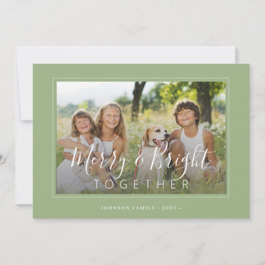 と明メリーるい4枚の写真クリスマモダンスセージ シーズンカード (正面)