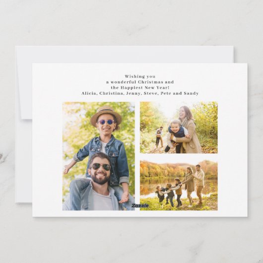 と明メリーるい4枚の写真クリスマモダンスセージ シーズンカード (裏面)