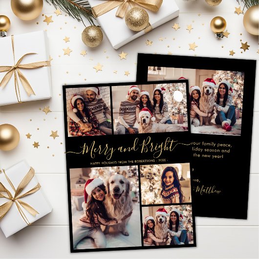 と明メリーるい5フォトコラージクリスマス シーズンカード