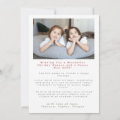 と明メリーるい6枚の写真のおもしろいカラフルクリスマス シーズンカード (裏面)