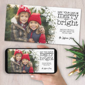 と明メリーるい – 写真と白い雪 シーズンカード