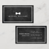 と洗練素朴されたメンズのクラシック弓タイのロゴ 名刺 (正面/裏面)