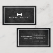 と洗練素朴されたメンズのクラシック弓タイのロゴ 名刺 (正面/裏面)