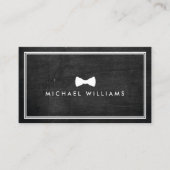 と洗練素朴されたメンズのクラシック弓タイのロゴ 名刺 (正面)