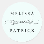 と渦巻形のスクリプト結婚のミント ラウンドシール (正面)