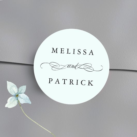 と渦巻形のスクリプト結婚のミント ラウンドシール