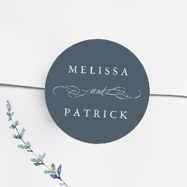 と渦巻形のスクリプ結婚トの白黒 ラウンドシール