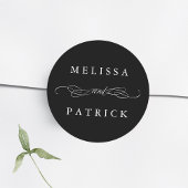 と渦巻形のスクリプ結婚トの白黒 ラウンドシール