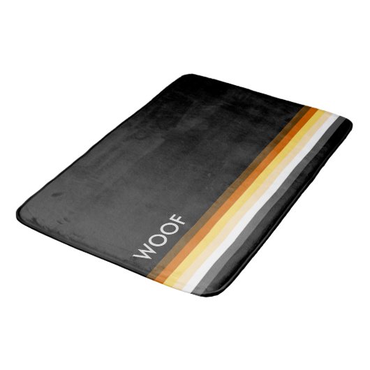 と男らしゲイはスタイリッシュプライド国旗WOOF バスマット (アングル)