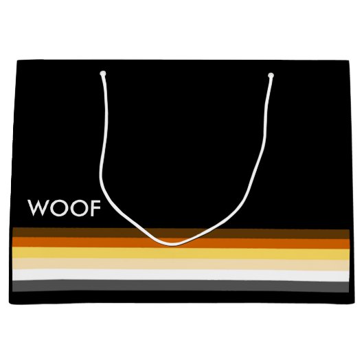 と男らしゲイベお洒落アプライド国旗woof ラージペーパーバッグ (正面)