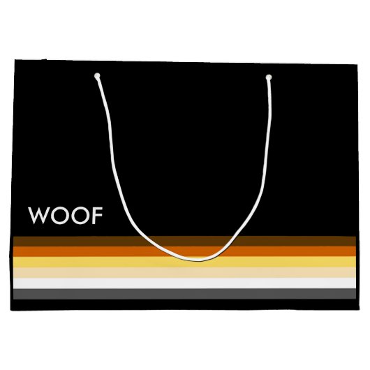 と男らしゲイベお洒落アプライド国旗woof ラージペーパーバッグ (裏面)