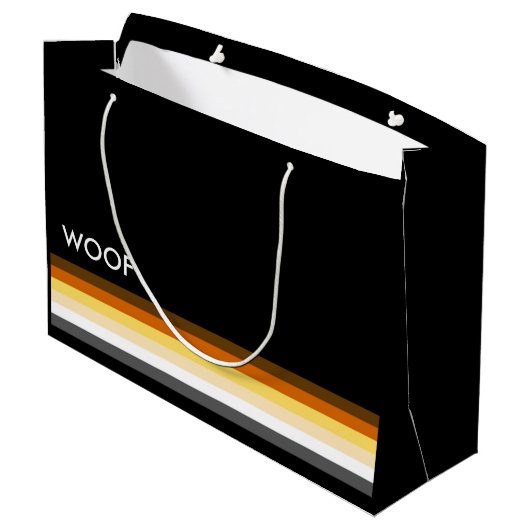 と男らしゲイベお洒落アプライド国旗woof ラージペーパーバッグ (裏面アングル)