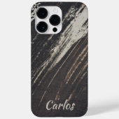 と男らし黒モダンとベージュのストロ絵を描ーク Case-Mate iPhoneケース (裏面)