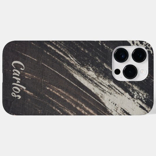 と男らし黒モダンとベージュのストロ絵を描ーク Case-Mate iPhoneケース (裏面 (横))