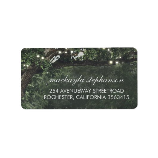 と素朴ヴィンテージライトツリー結婚の ラベル (正面)