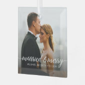 と結婚したのメリー写真初めてのクリスマス ガラスオーナメント (正面左)