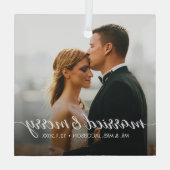 と結婚したのメリー写真初めてのクリスマス ガラスオーナメント (裏面)