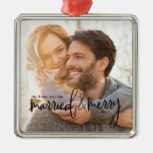 と結婚したスメリークリプト名と日付 メタルオーナメント (正面)