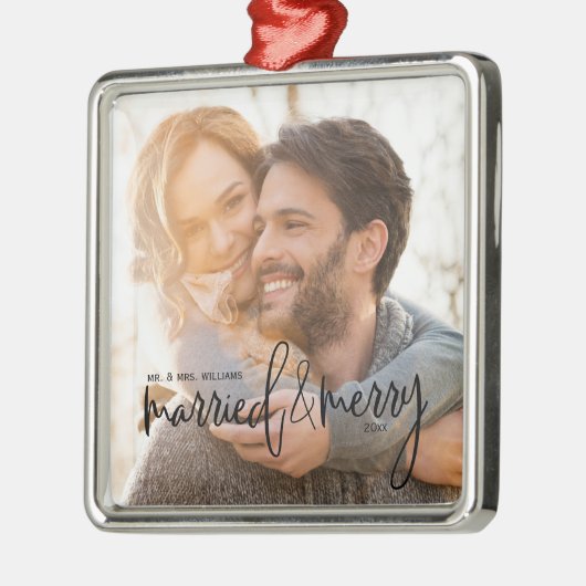 と結婚したスメリークリプト名と日付 メタルオーナメント (左)