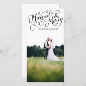 と結婚したブラックメリーハンドレタードホリデー シーズンカード (正面/裏面)