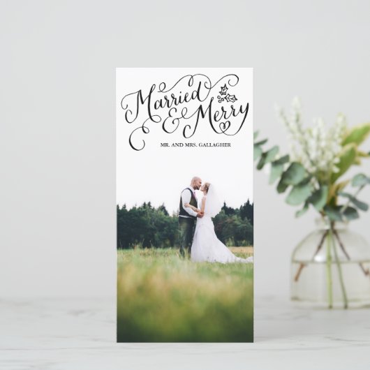 と結婚したブラックメリーハンドレタードホリデー シーズンカード (スタンド正面)