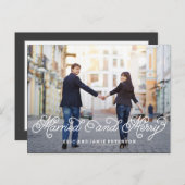 と結婚したホリデーメリーフォトカードはがき シーズンポストカード (正面/裏面)