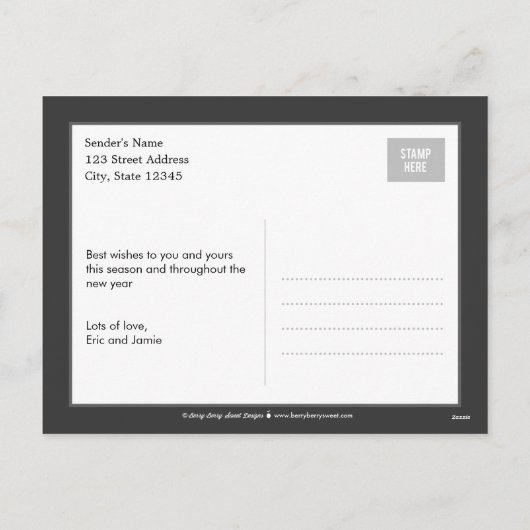 と結婚したホリデーメリーフォトカードはがき シーズンポストカード (裏面)