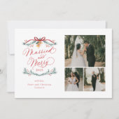 と結婚したマルチメリーフォト初めてのクリスマスカード シーズンカード (正面)