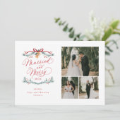 と結婚したマルチメリーフォト初めてのクリスマスカード シーズンカード (スタンド正面)