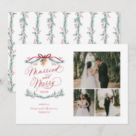 と結婚したマルチメリーフォト初めてのクリスマスカード シーズンカード