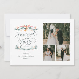 と結婚したマルチメリーフォト初めてのクリスマスカード シーズンカード