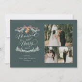 と結婚したマルチメリーフォト初めてのクリスマスカード シーズンカード (正面)