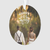 と結婚したメリーカスタムHoliday Newlywed写真 オーナメント (正面)