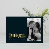 と結婚したメリークラシックホイルホリデーカード 箔シーズンカード (立ち正面)