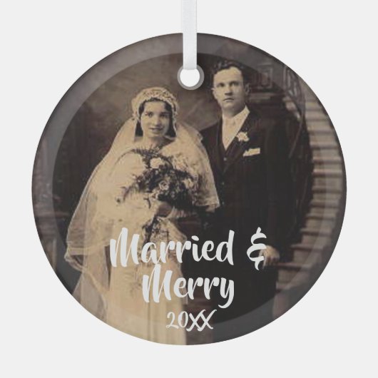 と結婚した写メリー真 ガラスオーナメント (正面)