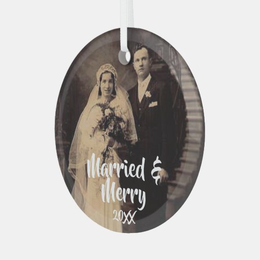 と結婚した写メリー真 ガラスオーナメント (正面左)