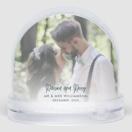 と結婚した写真メリー私たちの初めてのクリスマスカスタム (裏面)