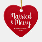と結婚した結婚のメリークリスマス・ハート研究開発(&W) セラミックオーナメント (正面)
