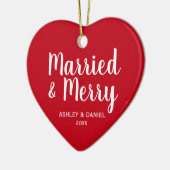 と結婚した結婚のメリークリスマス・ハート研究開発(&W) セラミックオーナメント (左)
