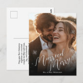 と結婚した結婚クリスマスフォト ポストカード (正面/裏面)