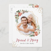 と結婚した金ゴールドメリー幾何学新着写真 シーズンポストカード (正面/裏面)