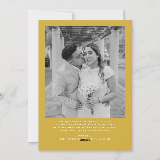 と結婚したBow写真メリークリスマス新婚 シーズンカード (裏面)