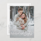 と結婚したBright 2フォトタイポグラフィ結婚ズ シーズンポストカード (正面/裏面)