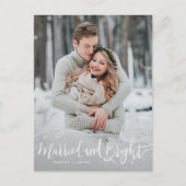 と結婚したBright 2フォトタイポグラフィ結婚ズ シーズンポストカード (正面)