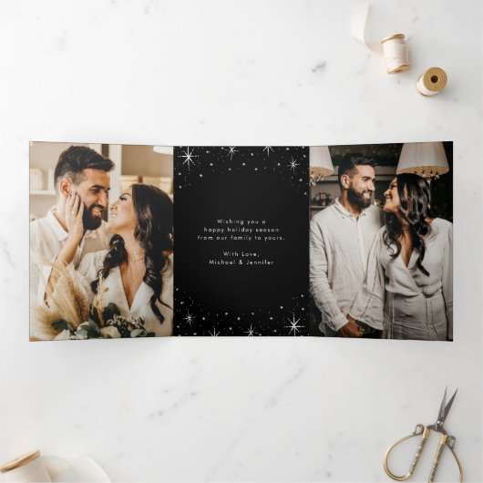 と結婚したBright Black Script 4の写真 三つ折りクリスマスカード (内部)